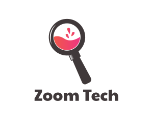 Zoom - Magnifying Glass Juice logo design