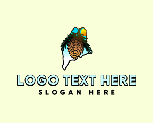 Southern Longleaf Pine - Maine State Pine Cone logo design