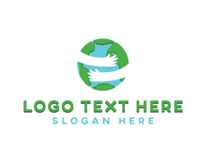 Globe - Earth Hug Support logo design