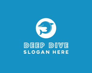 Dive - Blue Ocean Dolphin logo design
