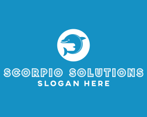 Blue Ocean Dolphin logo design