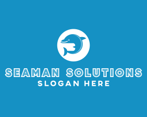 Blue Ocean Dolphin logo design