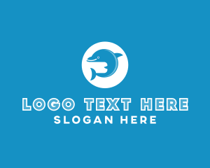 Scuba - Blue Ocean Dolphin logo design