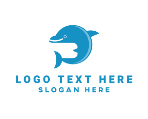 Beach - Blue Ocean Dolphin logo design