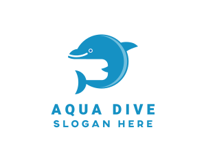 Blue Ocean Dolphin logo design