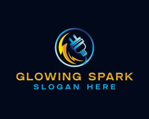 Electricity Lightning Plug logo design