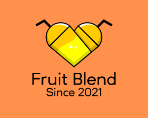 Smoothie - Heart Fruit Smoothie logo design