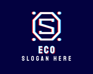 Game Stream - Static Motion Letter S Octagon logo design