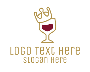 Liqueur - Royal Wine Glass logo design