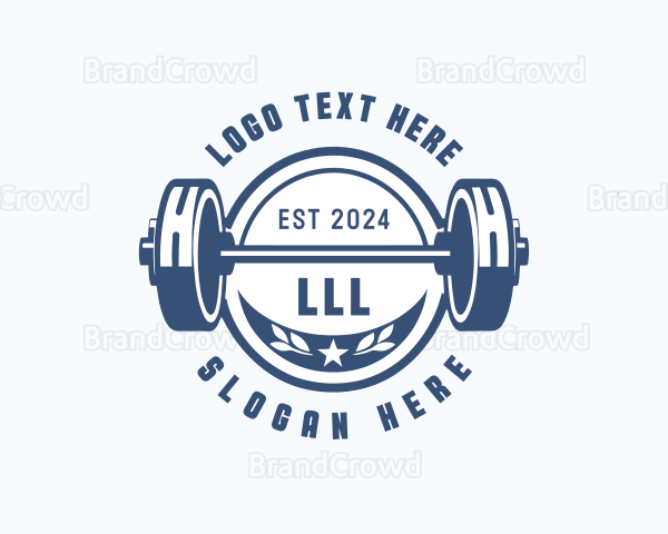 Barbell Bodybuilder Weights Logo