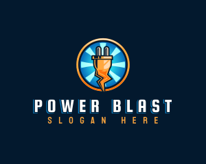 Power Electric Plug logo design