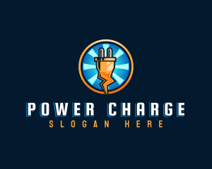 Power Electric Plug logo design