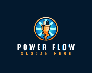 Power Electric Plug logo design