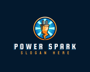 Power Electric Plug logo design