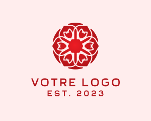 Red - Symmetrical Tulip logo design