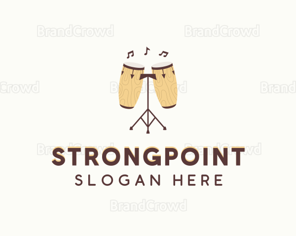 Bongo Drum Percussion Instrument Logo