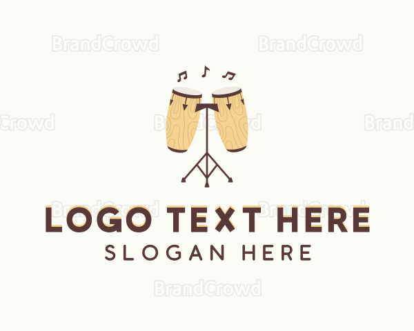 Bongo Drum Percussion Instrument Logo