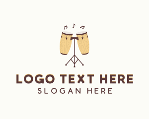 Bongo Drum - Bongo Drum Percussion Instrument logo design