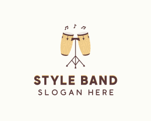 Bongo Drum Percussion Instrument logo design