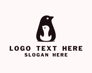 Animal - Parent Penguin Animal logo design