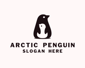 Parent Penguin Animal logo design