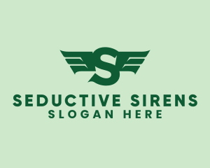 Modern Airlines Wings Letter S logo design