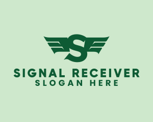 Modern Airlines Wings Letter S logo design