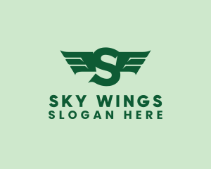 Modern Airlines Wings Letter S logo design