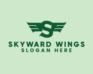 Modern Airlines Wings Letter S logo design