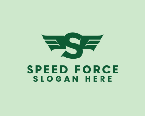 Modern Airlines Wings Letter S logo design