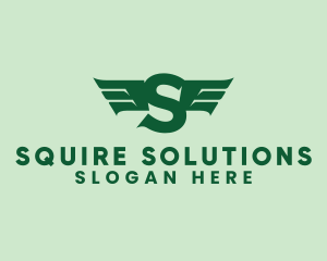 Modern Airlines Wings Letter S logo design