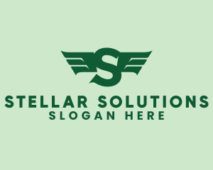 Modern Airlines Wings Letter S logo design