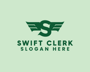 Modern Airlines Wings Letter S logo design