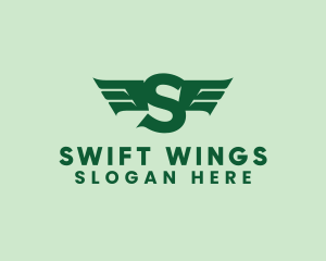 Modern Airlines Wings Letter S logo design