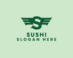 Modern Airlines Wings Letter S logo design