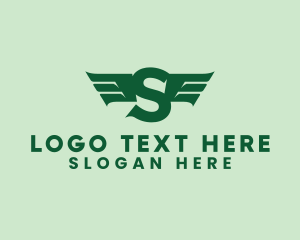 Freight - Modern Airlines Wings Letter S logo design