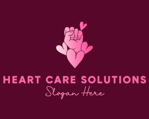 Gradient Heart Fist Movement logo design