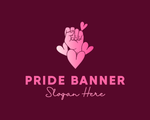 Gradient Heart Fist Movement logo design