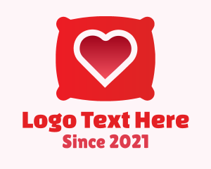 Love - Red Pillow Heart logo design