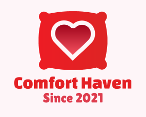 Cushion - Red Pillow Heart logo design