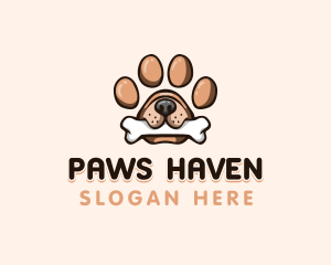 Paw Print Pet Dog logo design