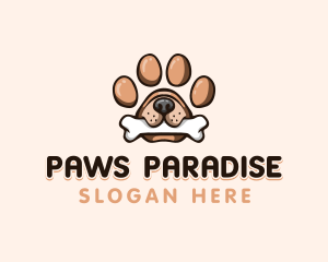 Paw Print Pet Dog logo design