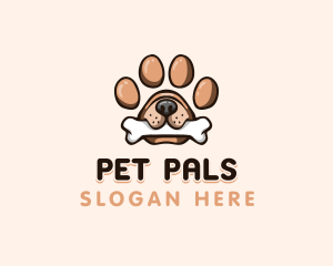 Paw Print Pet Dog logo design