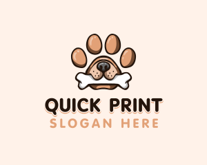 Paw Print Pet Dog logo design