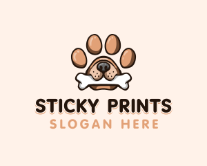 Paw Print Pet Dog logo design