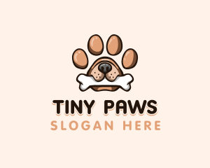 Paw Print Pet Dog logo design