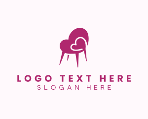 Home Decor - Heart Furniture Chair logo design