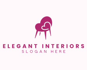 Heart Furniture Chair logo design