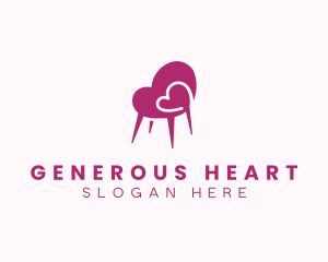 Heart Furniture Chair logo design