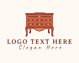 Furnishing - Antique Dresser Cabinet logo design